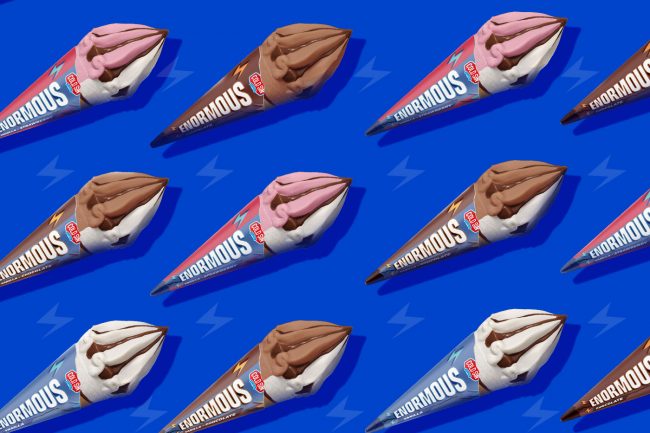 Enormous Ice Cream Cold Sin Packaging design